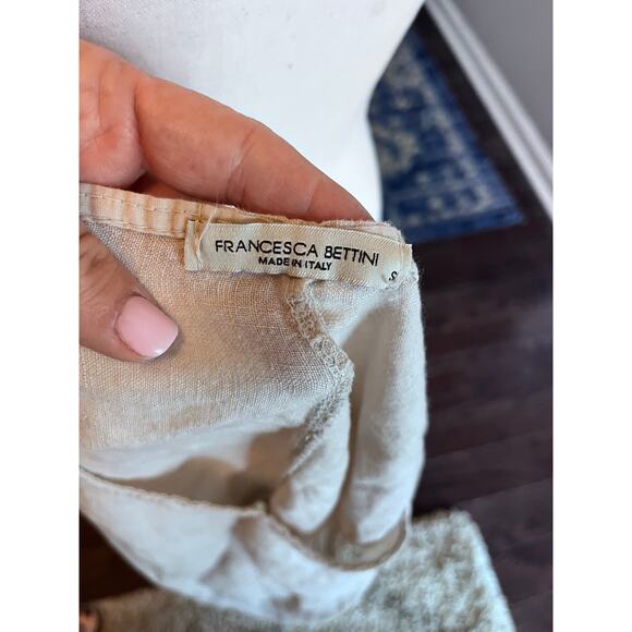 Francesca Bettini 100% Linen Top Size S Tank Peplum Ruffle Sleeveless - Picture 4 of 6